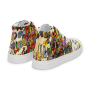 A Art Printed Men’s high top canvas shoes