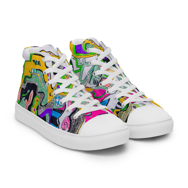 Peace-Love Art Shop Men’s high top canvas shoes