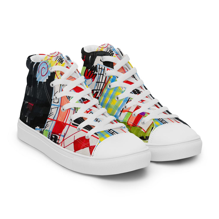 Art printed Men’s high top canvas shoes