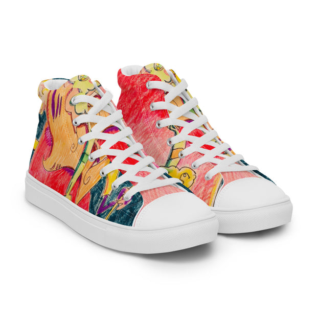 Art Printed Men’s high top canvas shoes