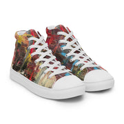 A Art Printed Men’s high top canvas shoes