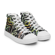 A Art Printed Men’s high top canvas shoes