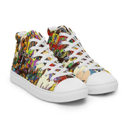 A Art Printed Men’s high top canvas shoes