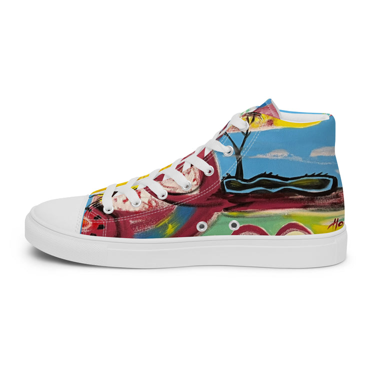 New Art printed Men’s high top canvas shoes