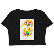 Abstract Art Organic Crop Top for Women