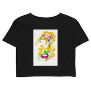 Abstract Art Organic Crop Top for Women