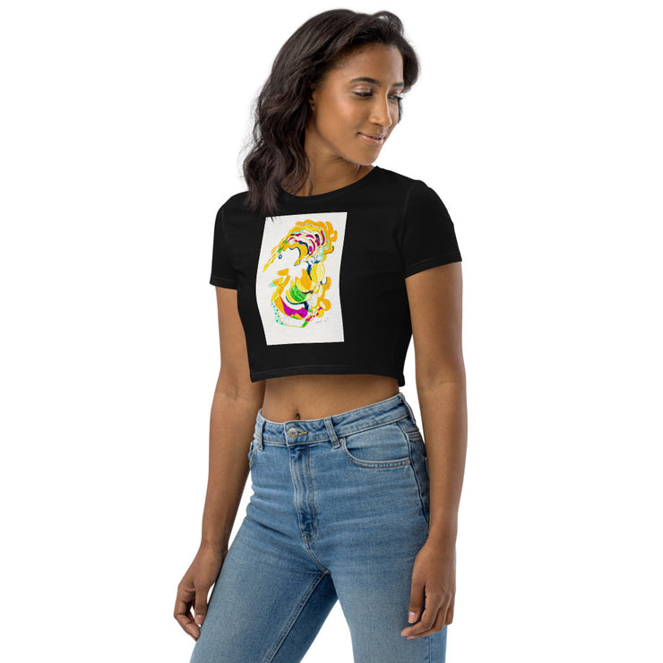 Abstract Art Organic Crop Top for Women