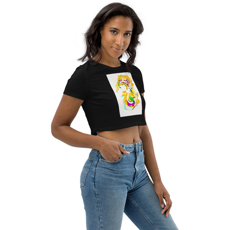 Abstract Art Organic Crop Top for Women