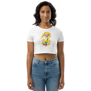 Abstract Art Organic Crop Top for Women