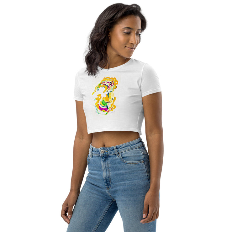 Abstract Art Organic Crop Top for Women