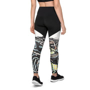 Abstract Lines Art women Sports Leggings