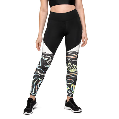 Abstract Lines Art women Sports Leggings