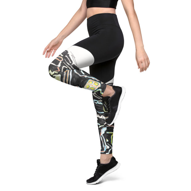 Abstract Lines Art women Sports Leggings