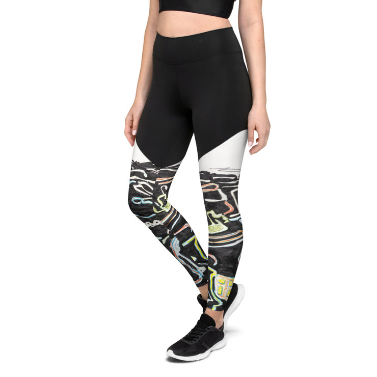 Abstract Lines Art women Sports Leggings