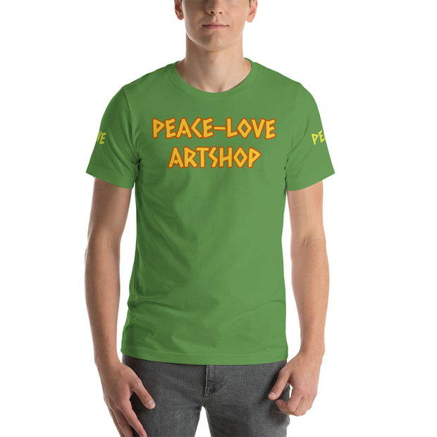 Peace-Love Art Shop T-Shirt yellow Text