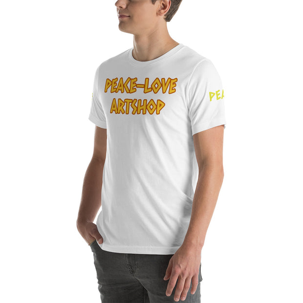 Peace-Love Art Shop T-Shirt yellow Text