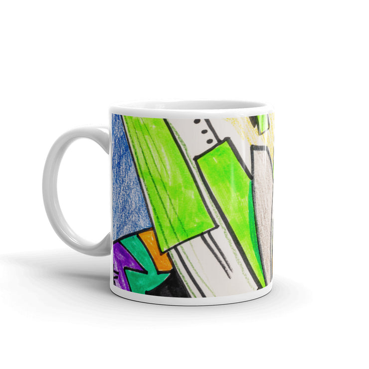 Abstract Art  White glossy mug