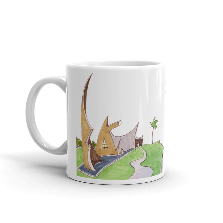 House art White glossy mug