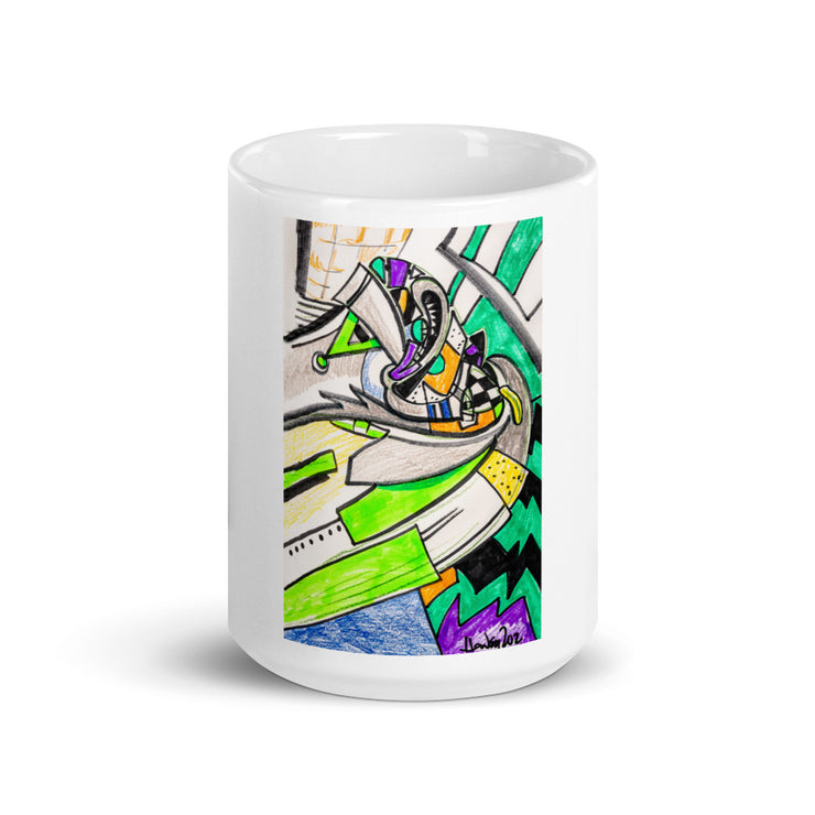 Abstract Art  White glossy mug