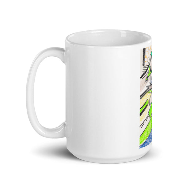 Abstract Art  White glossy mug