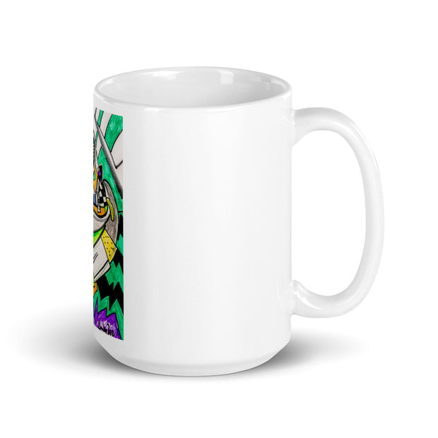 Abstract Art  White glossy mug