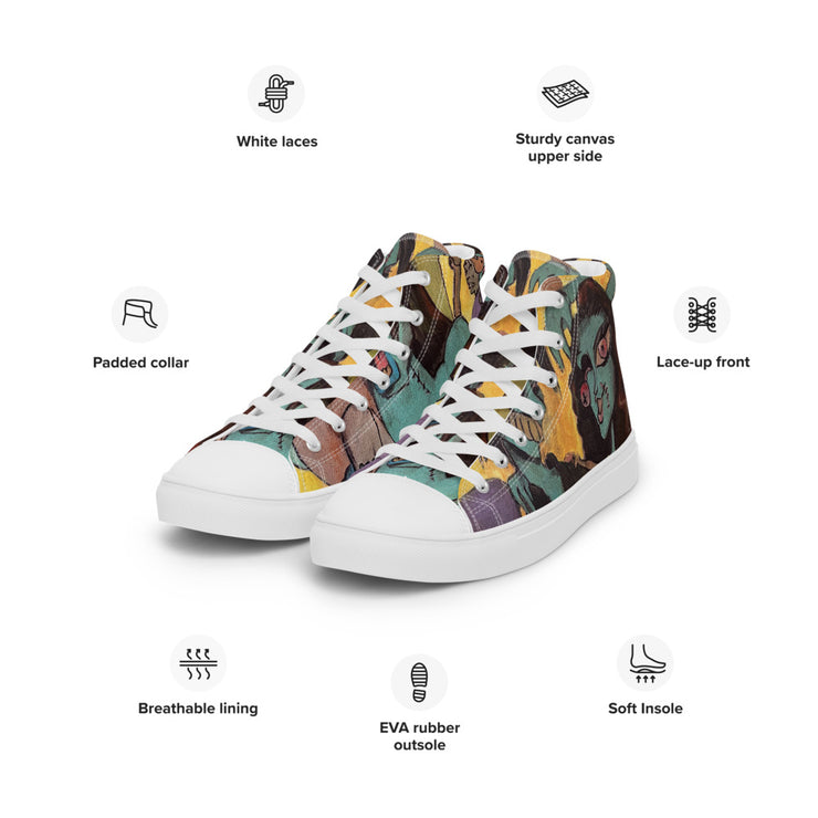 Women’s high top canvas shoes